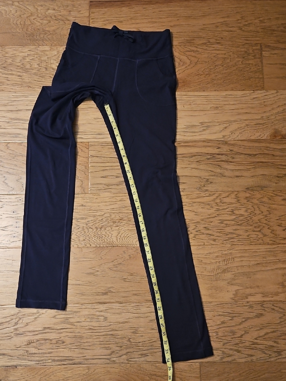 lululemon Drawstring Leggings Foldover Waist Purple Size 8 With Pockets - Picture 4 of 7